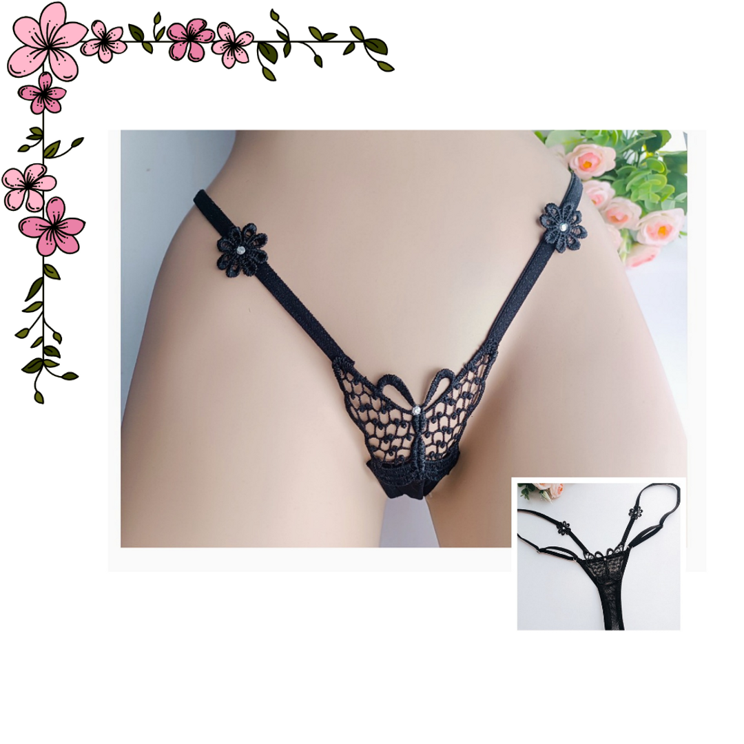 Tanga con aplique mariposa 