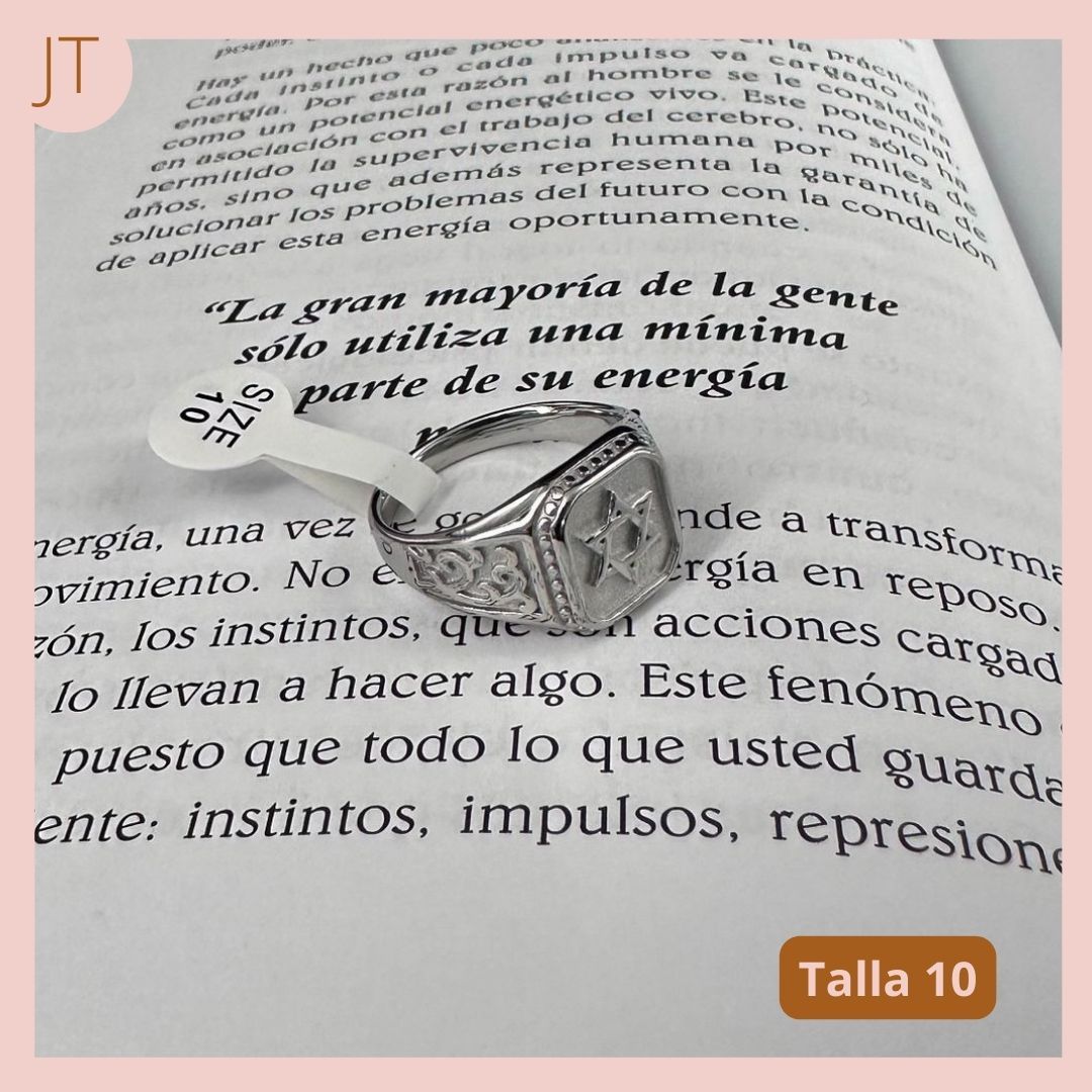 ANILLO ACERO HOMBRE ESTRELLA DAVID 