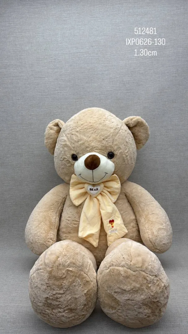 OSO PATAS LARGAS BEIGE CON MOÑO BEAR 1.30 CM