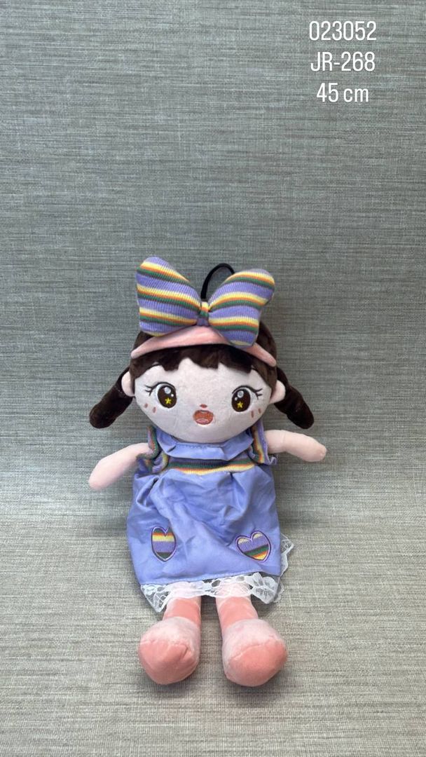 MUÑECA CON MOÑO LILA 45 CM