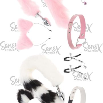 Abaodam Juego de 2 juegos de disfraz de animal de zorro, diadema de orejas de zorro con cola peluda - imagen 1