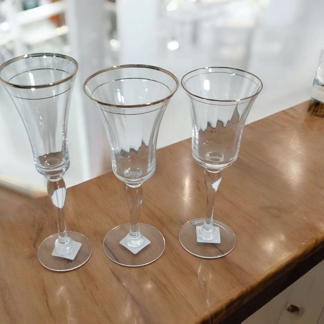 COPAS DOBLE ORILLO DORADO.