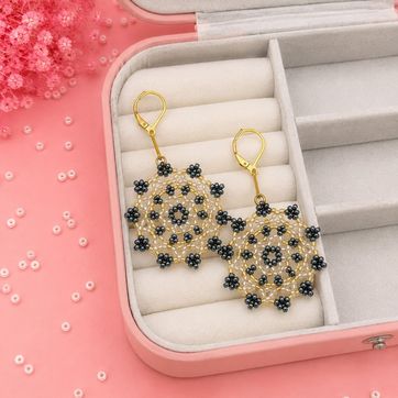 Aretes Flores Largos tejidos a mano  - imagen 1
