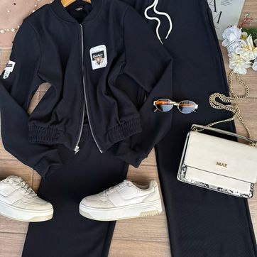 SET CHAQUETA CON SELLOS Y PANTALON RIB VY515 - imagen 1