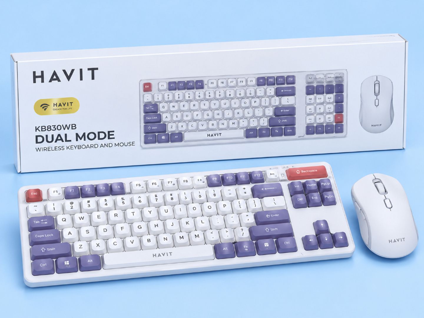 Combo Inalámbrico HAVIT KB830WB – Teclado y Mouse