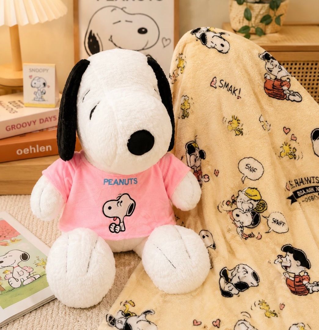 Peluche con cobija snoopy 
