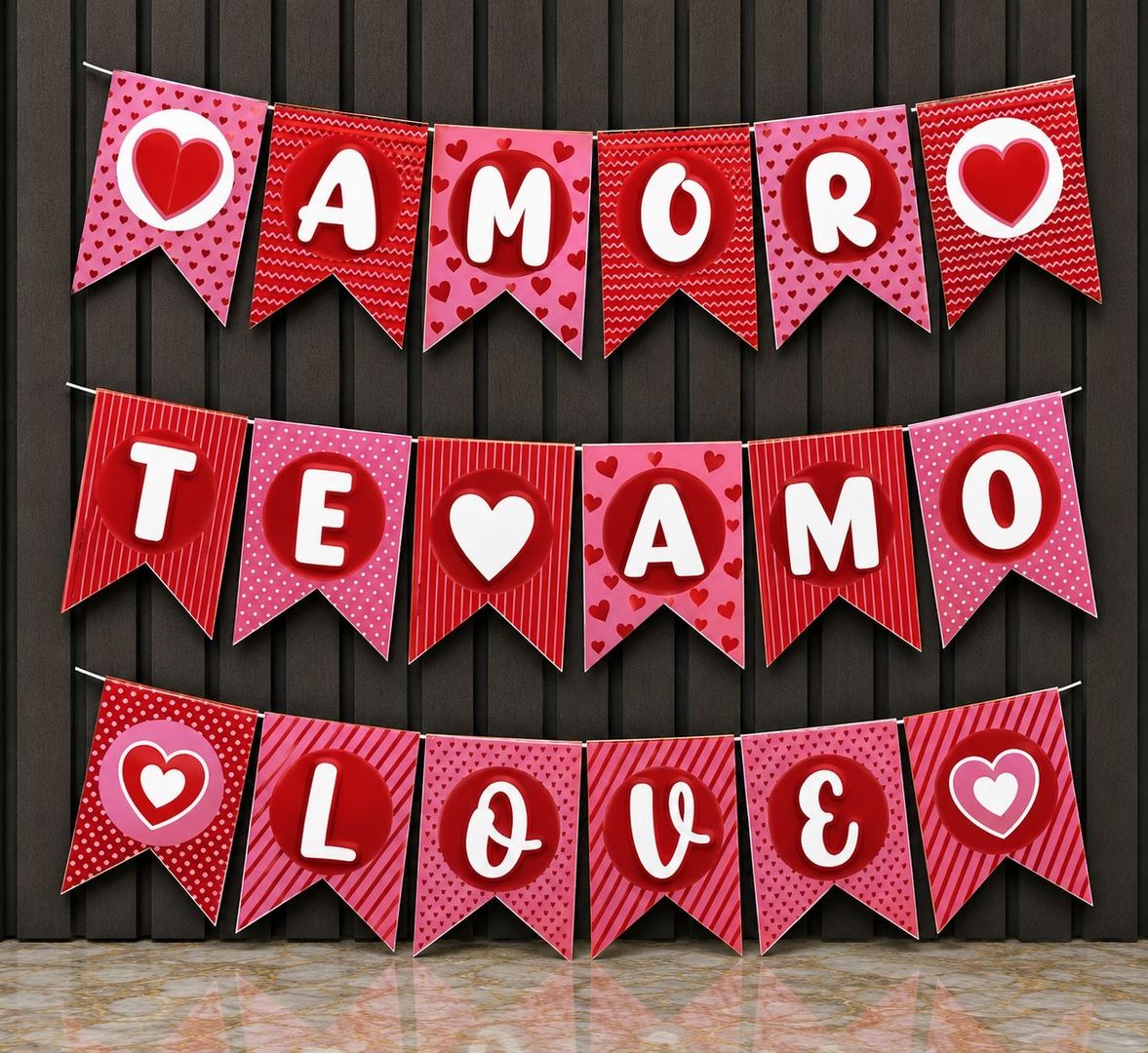 BANDERÍN PEGADO AMOR Y AMISTAD 