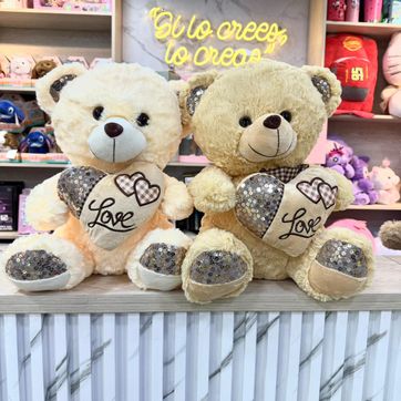 OSO CORAZON LOVE BEIG 40cm - imagen 1