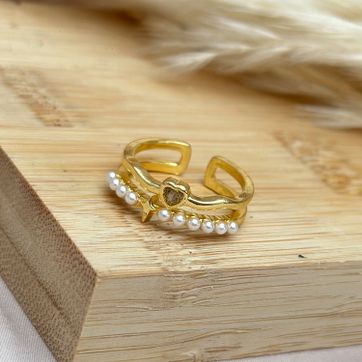 Imagen del producto Anillo corazón perla 