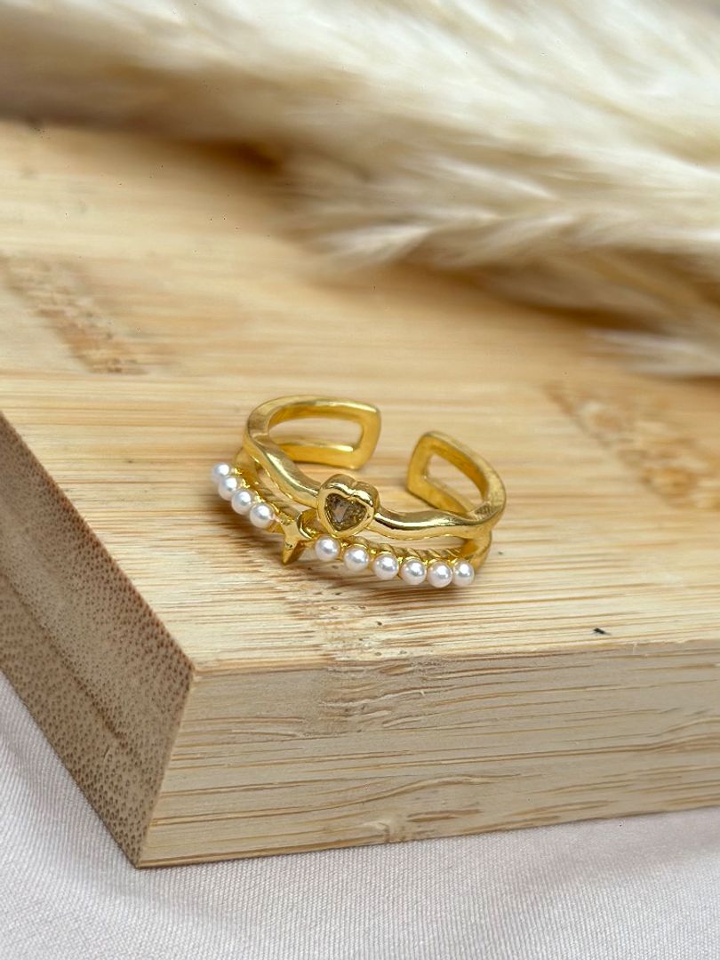 Anillo corazón perla 