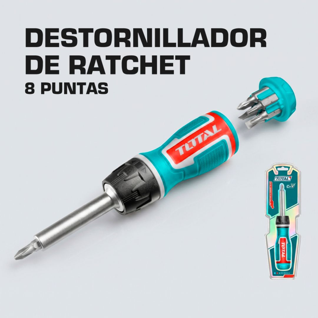 DESTORNILLADOR LARGO C/RATCHET 8 EN 1
