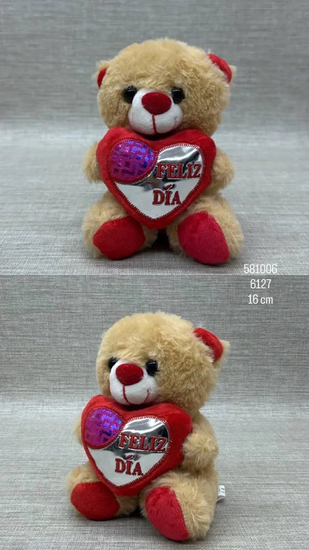 OSO PEQUEÑO CON CORAZON DE 16 CM