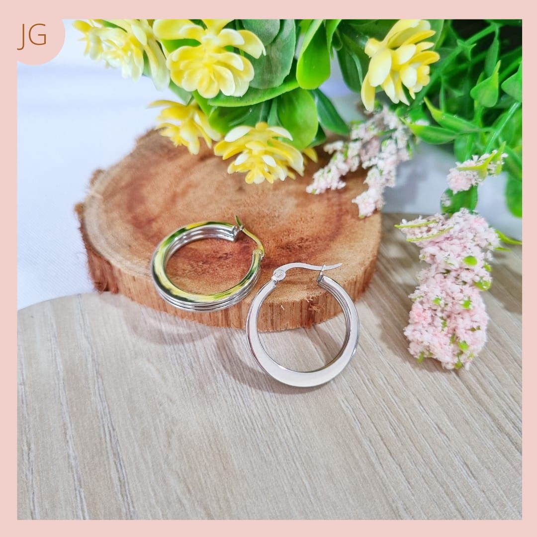 Candongas Acero Plateado