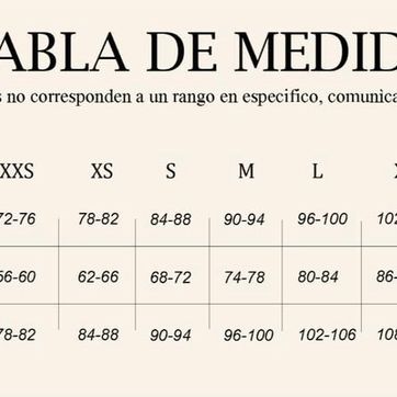 Imagen del producto TABLA DE MEDIDAS 