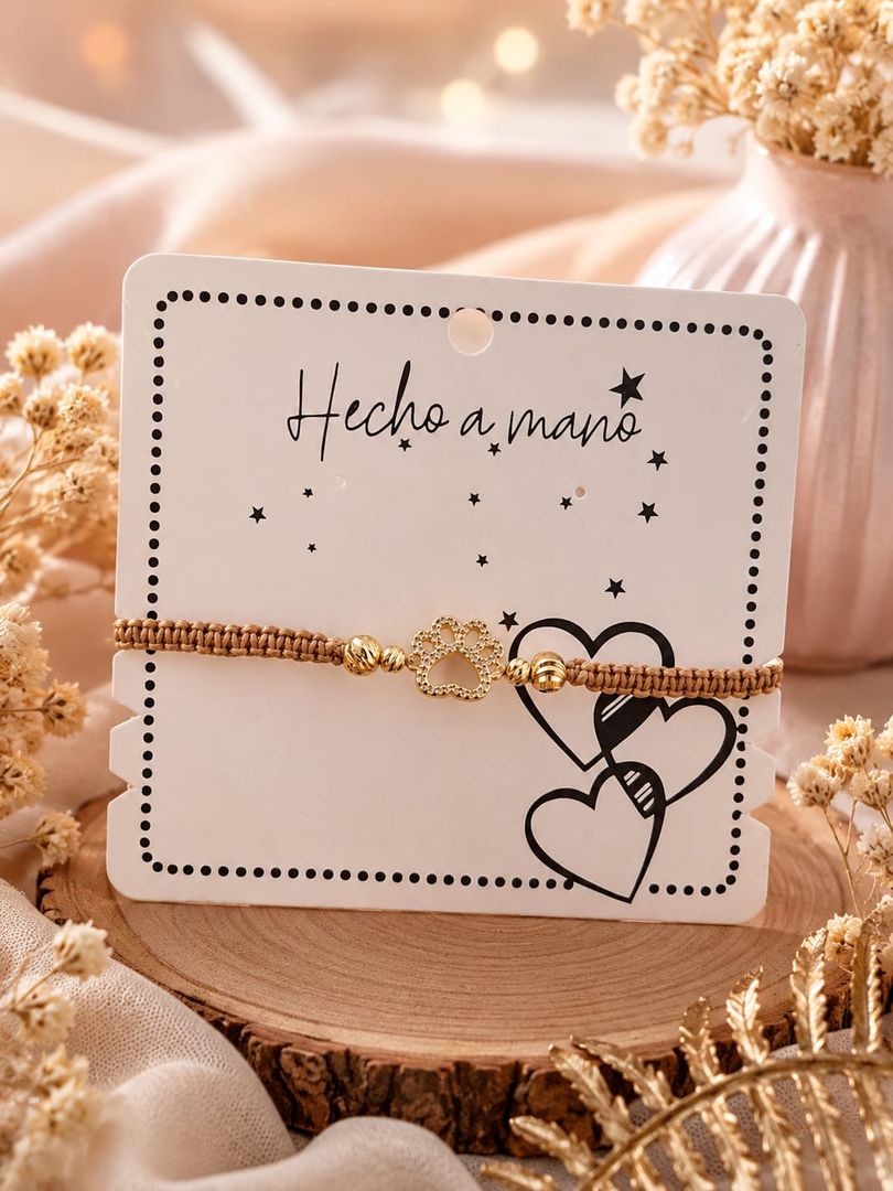 Pulsera huella dorada