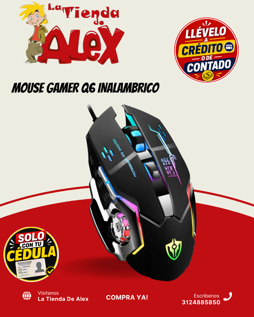 MOUSE GAMER Q6 INALAMBRICO