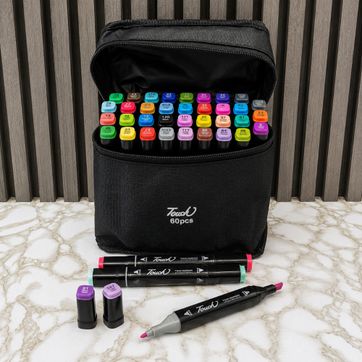 Imagen del producto MARCADORES X 60 UNIDADES DOBLE PUNTA 120 COLORES 