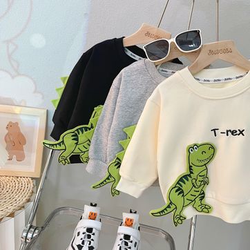 Set Sudadera Dino T-Rex Negro / Blanco / Gris - imagen 1