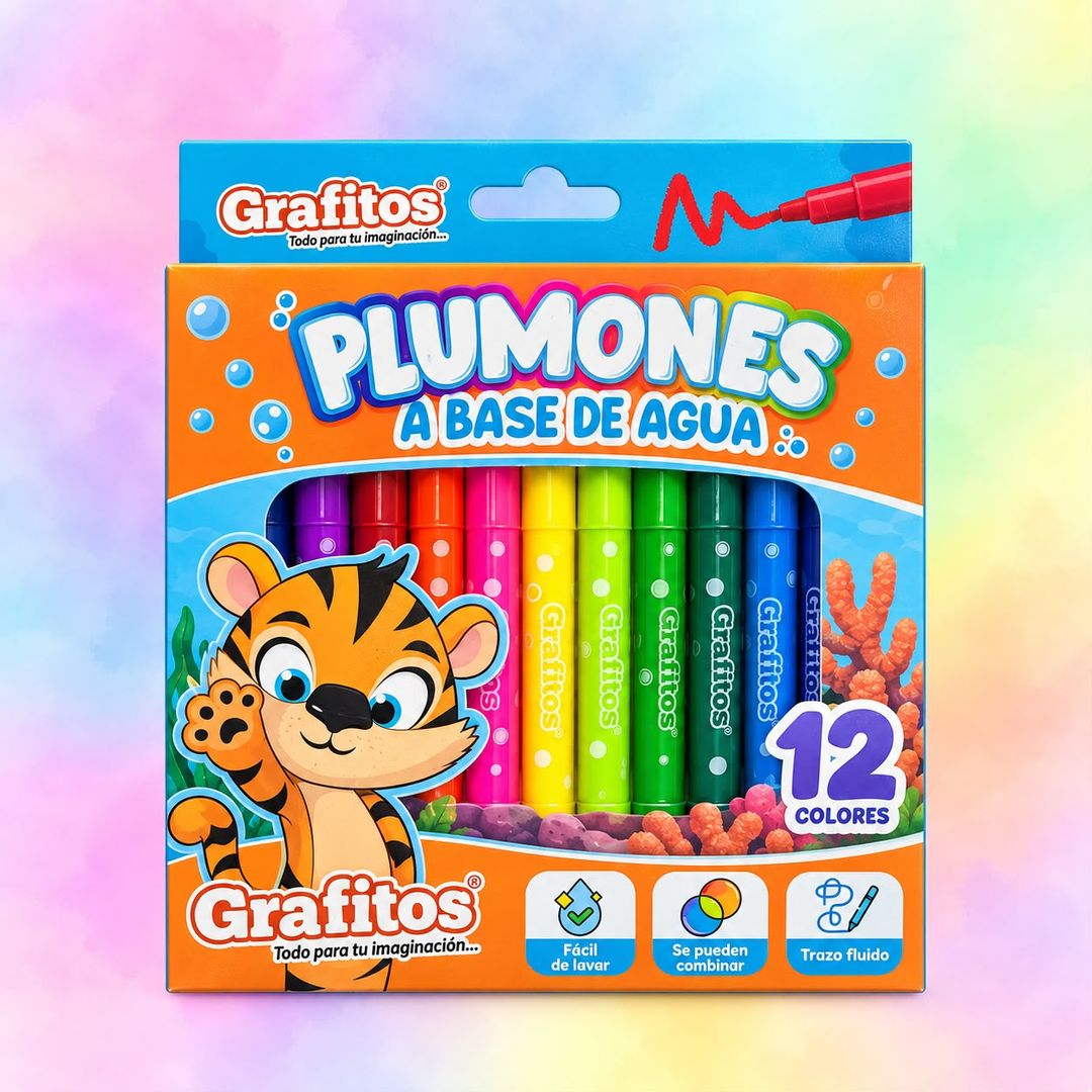 Plumones A Base De Agua x 12