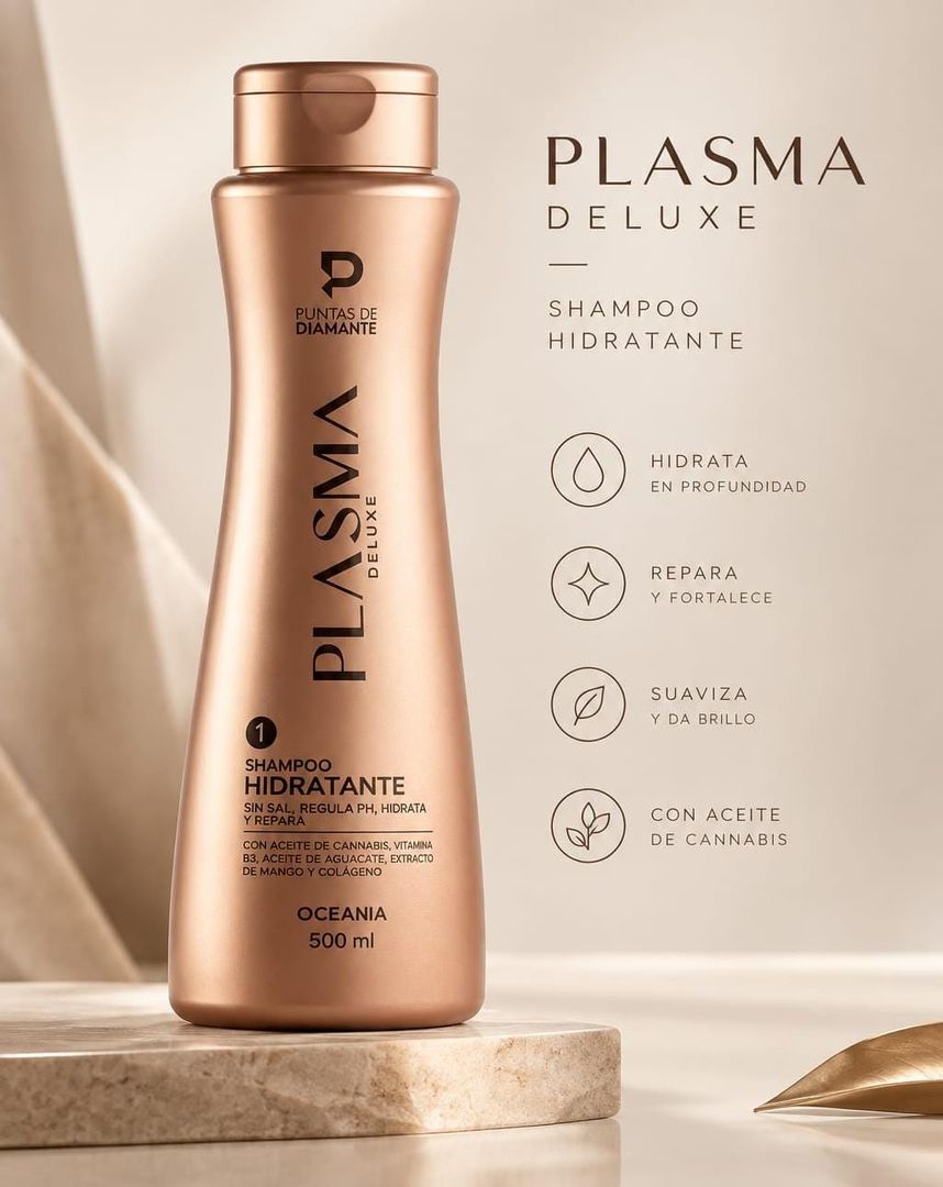 PUNTAS DE DIAMANTE SHAMPOO PLASMA DELUXE CELULAS MADRE