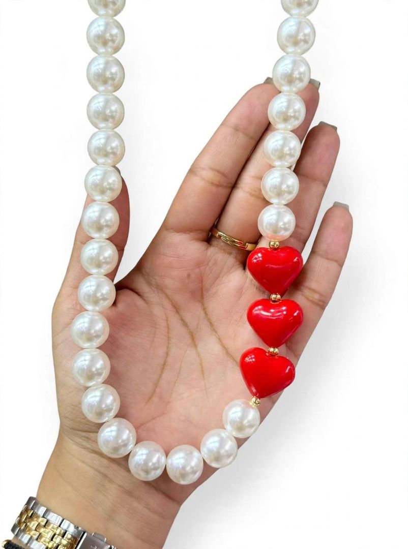 Collar Perla Corazón 