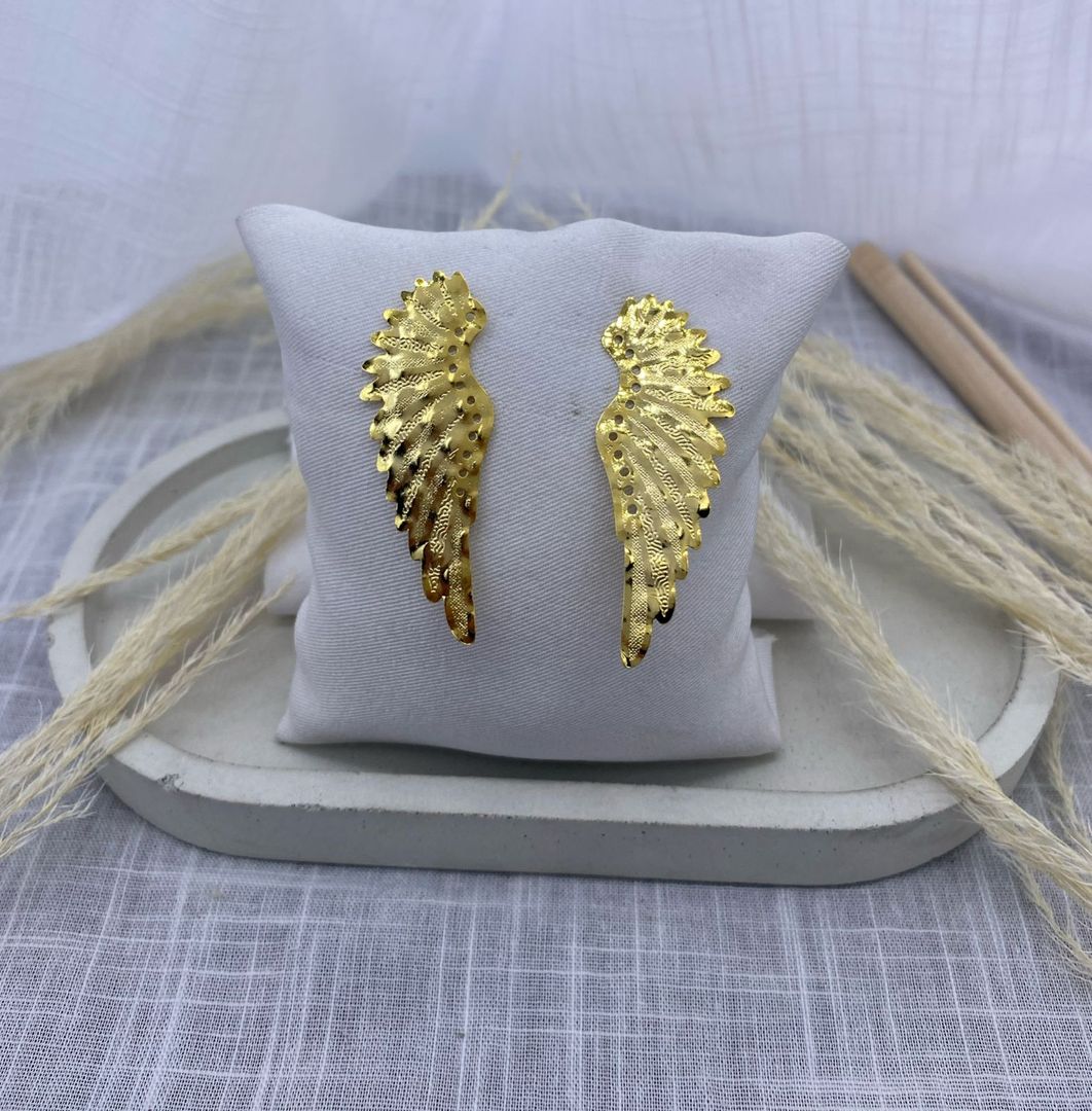 Topo alas, bronce con baño de oro 