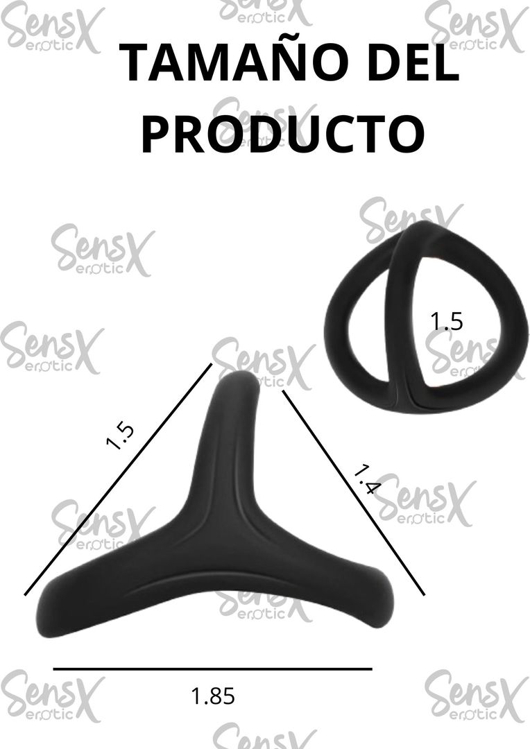 Anillo de pene de silicona, anillo de pene elástico 3 en 1