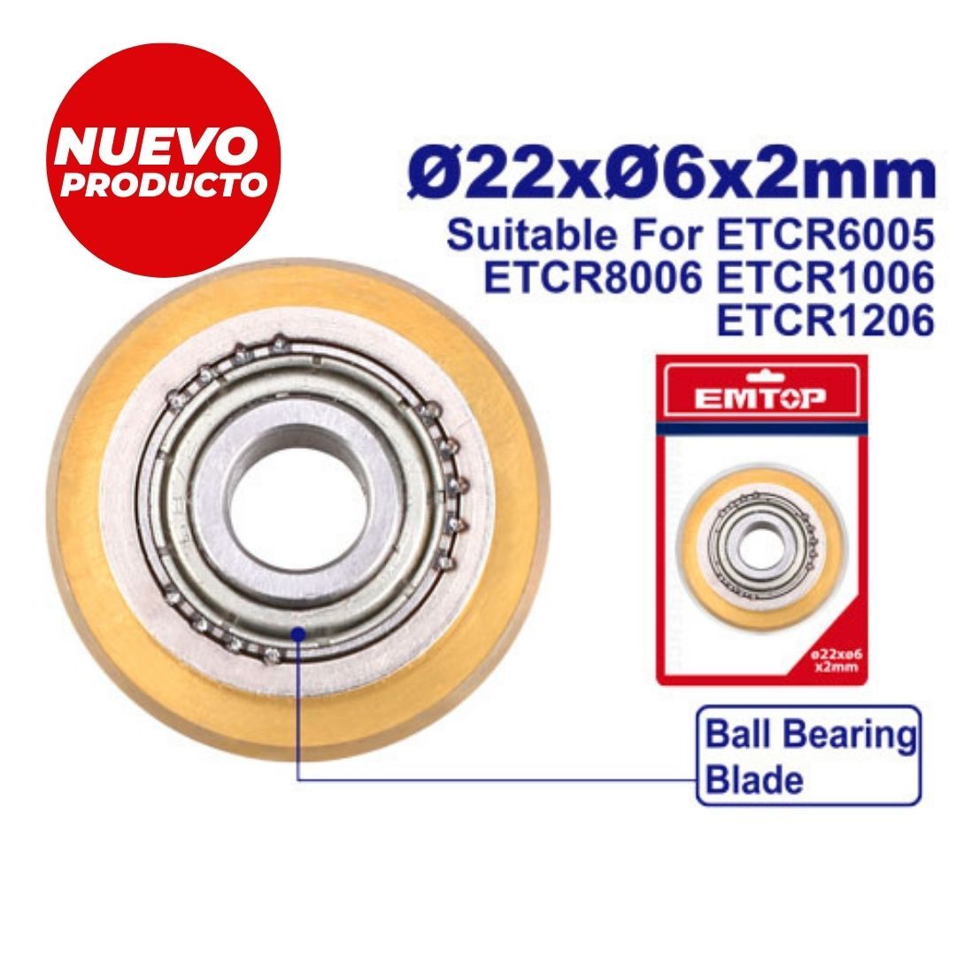 EMTOP RODAJA CORTA BALDOSA 22x6x2MM COMPATIBLE CORTABALDOSA 1000MM Y 1200MM