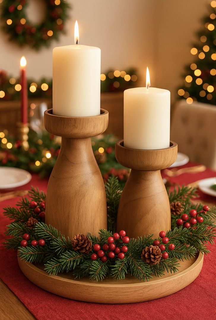 Portavela de Madera Mediano  