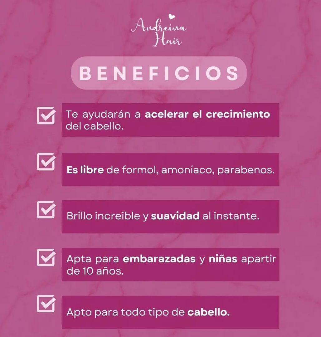 Kit de keratina orgánica “Andreina Hair”  500ML