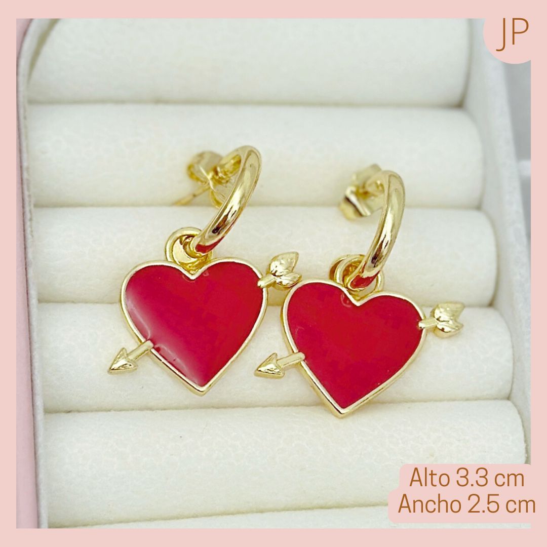 Aretes Corazón Amor verdadero 