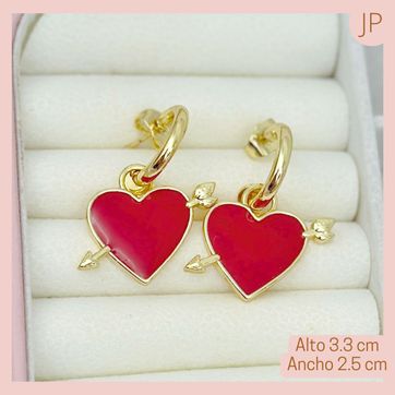 Imagen del producto Aretes Corazón Amor verdadero 