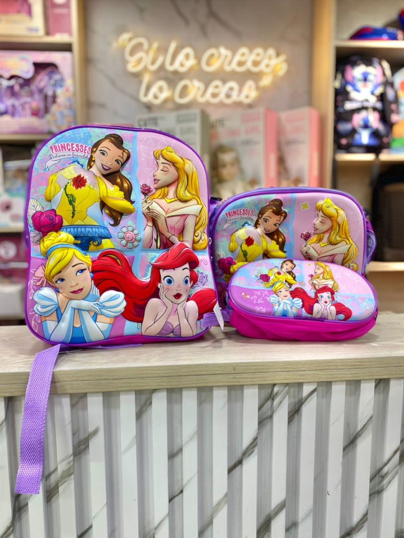 KIT PRINCESAS MOCHILA ESCOLAR 