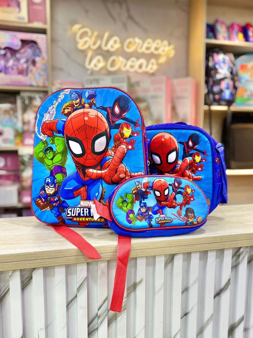 KIT SPIDEMAN MOCHIL ESCOLAR 
