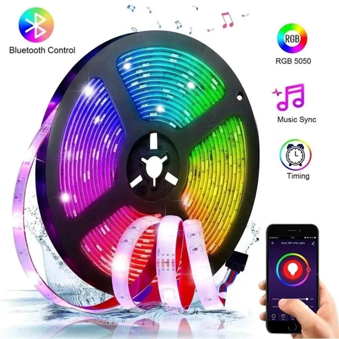 CINTA DE LUCES LED 5050 RGB RITMICA BLUETOOTH 10 M