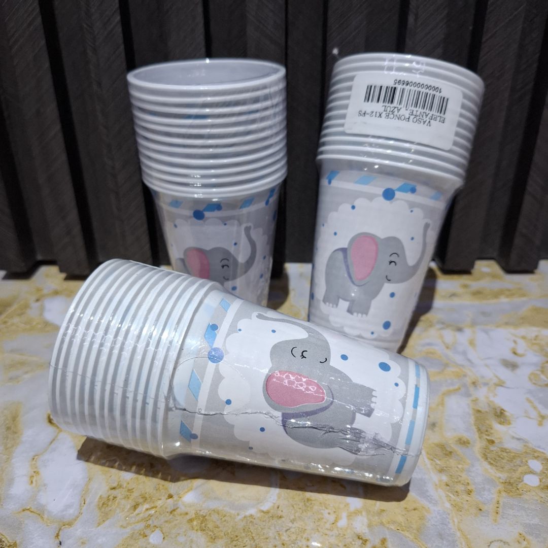 VASO X12 UND ELEFANTE AZUL 