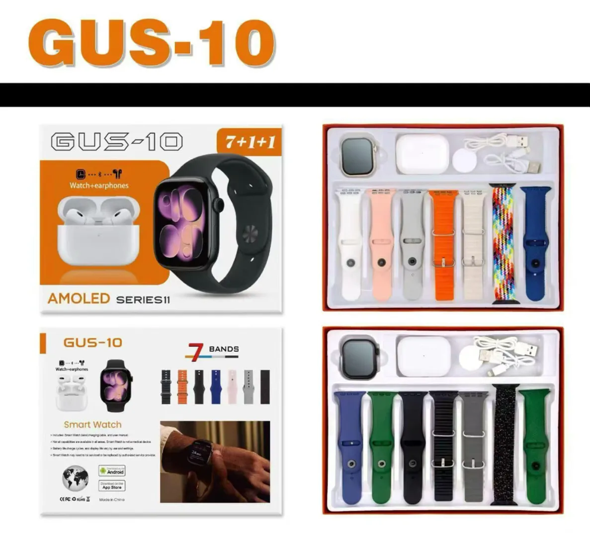 SMART WATCH RELOJ+AUDIFONOS SERIES 11 GUS-10