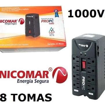 Regulador Nicomar 8 tomas 1000va - imagen 2