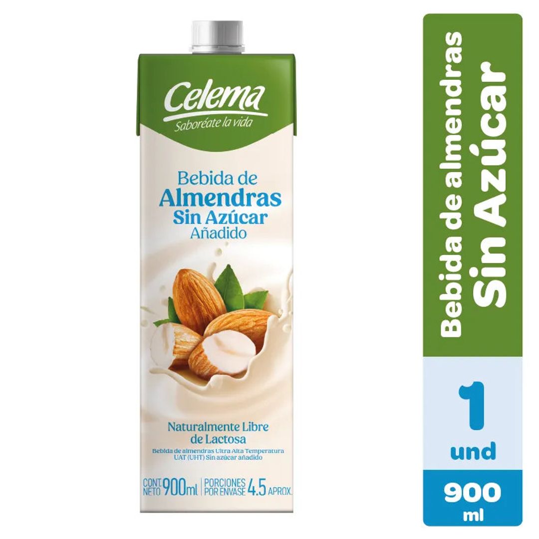 BEBIDA ALMENDRAS SIN AZUCAR CELEMA*900ML