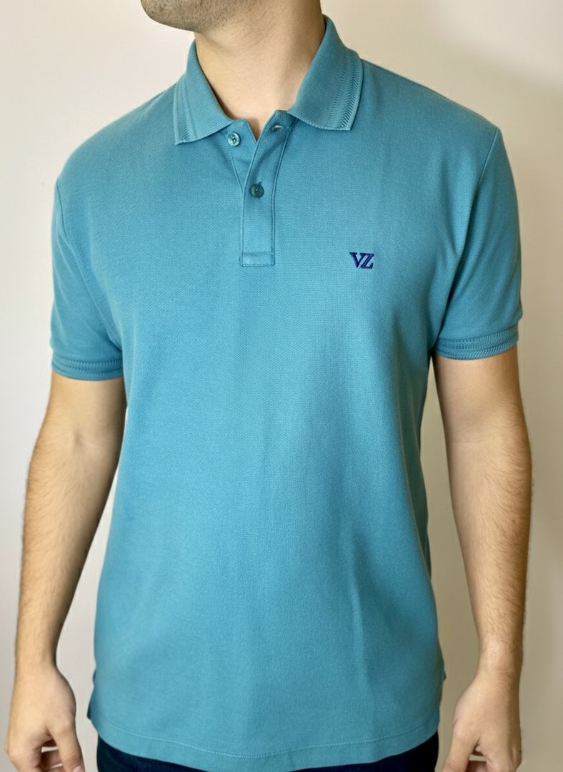 POLO CON TEXTURA VELEZ - TURQUESA