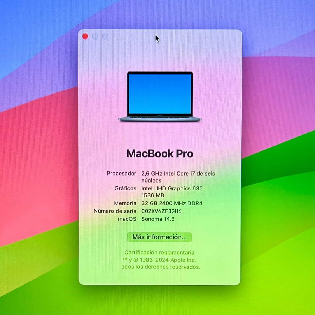 MacBook Pro A1990 15,4” 