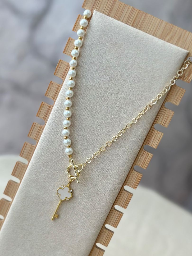 Collar doble perla vancleef 