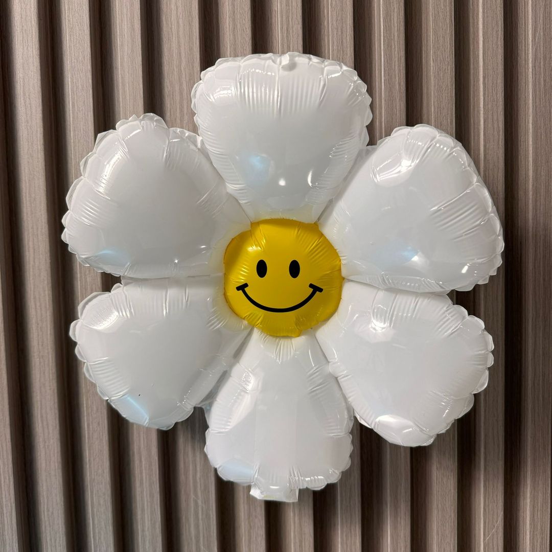 GLOBO  MARGARITA METALIZADO BLANCO 