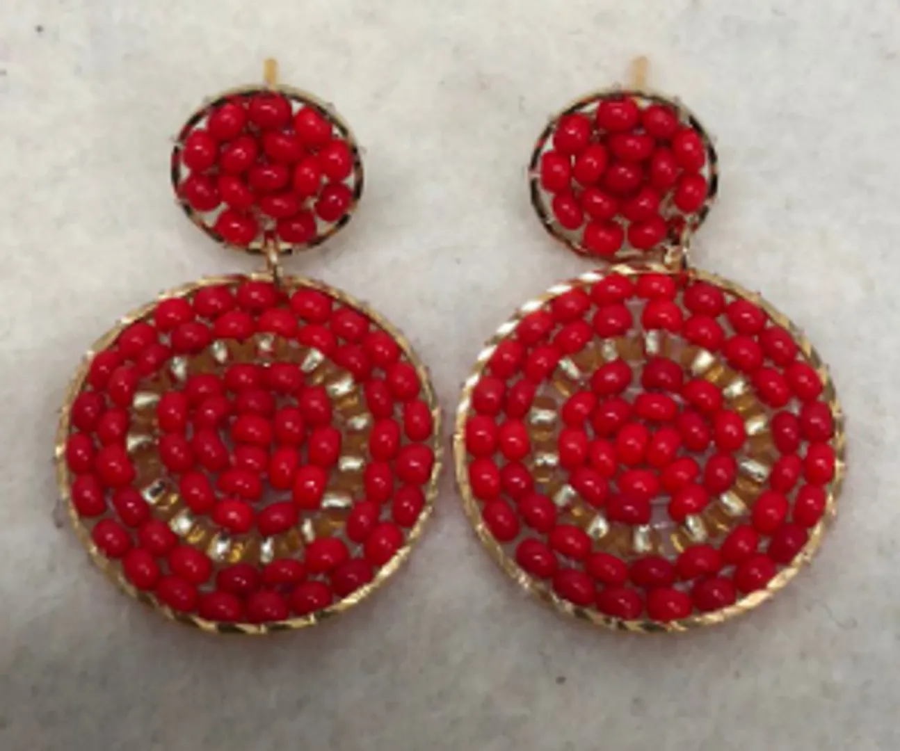 Arete Duo Mini Tejido Mostacilla 