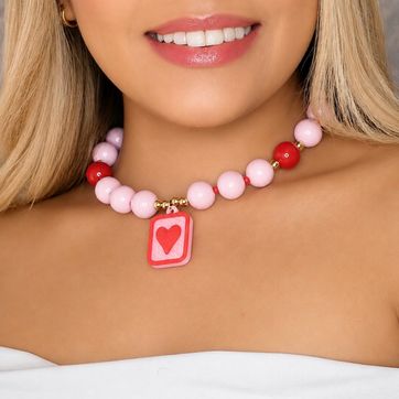 Collar abaco combinado rosa con rojo - imagen 1