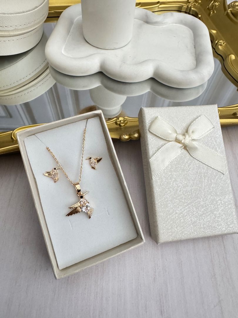 Set regalo caja rodio colibrí 