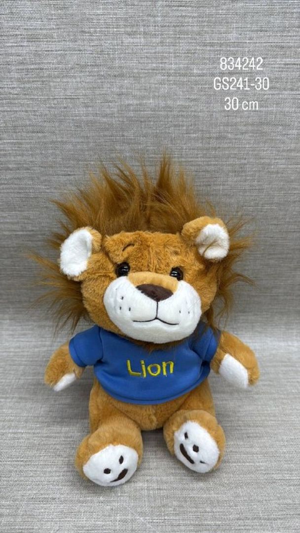 LEON CON CAMISA AZUL 30 CM 