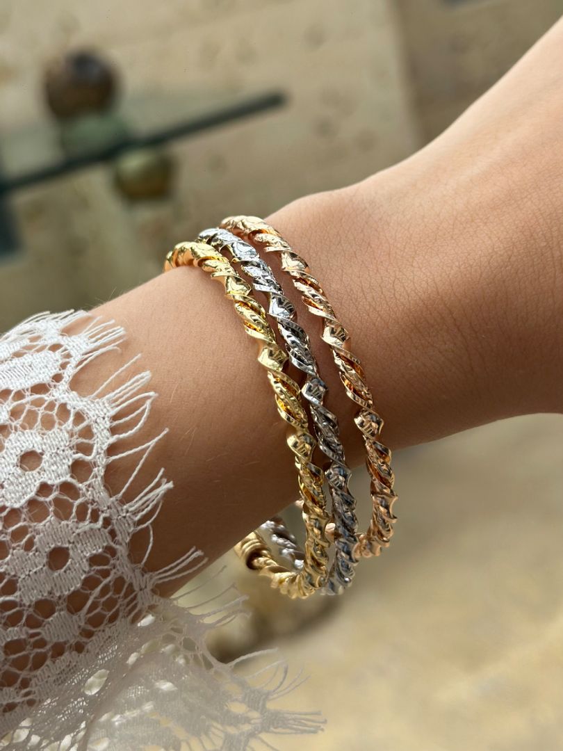 Pulsera tres oros espiral 