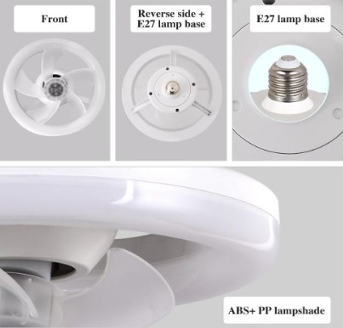  lámpara de iluminación, ventiladores silenciosos para el hogar 48 W E27