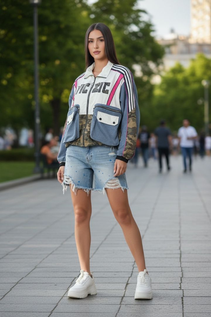 CHAQUETA DENIM MILITAR 